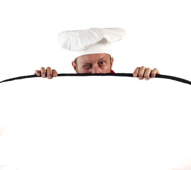 A man chef on a white background