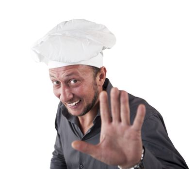 A man chef on a white background