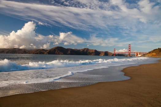 The Golden Gate Bridge in San Francisco bay