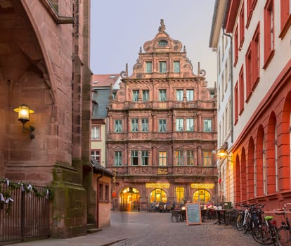 HEIDELBERG, GERMANY - APRIL 24: Diners at Hotel Ritter restaurant in old town on 24 April 2013. The ornate hotel was built in 1592