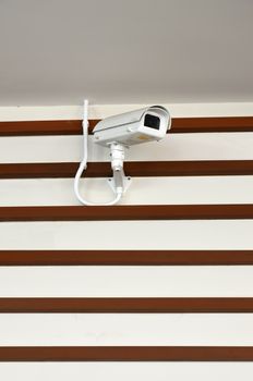 Security camera on the  wall