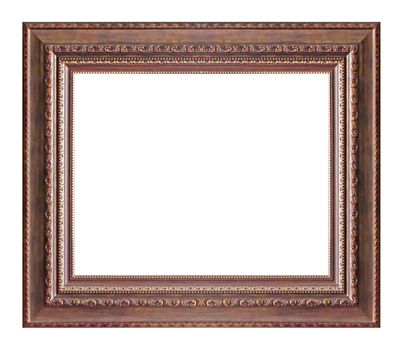 Classic wooden frame isolated on white background