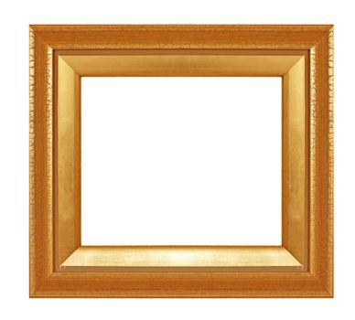 antique gold frame isolated on white background