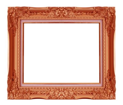 gold picture frame. Isolated over white background