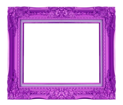 Purple picture frame. Isolated over white background