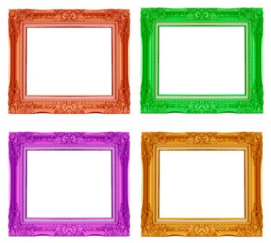 Colorful picture frame. Isolated over white background.