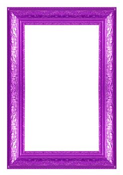 Purple antique frame isolated on white background.