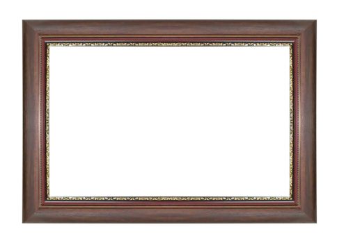 woode picture frame. Isolated over white background