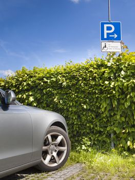 An image of a disabled parking area sign in germany