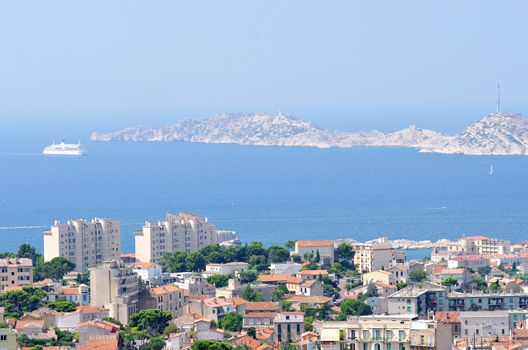 the town of Marseille in the  southeastern of france