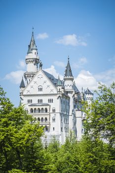 The fairytale Castle of King Ludwig the 2nd Neuschwanstein in Bavaria Germany in June 2013