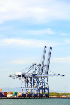 Big Industrial Port using as freight transport and global business