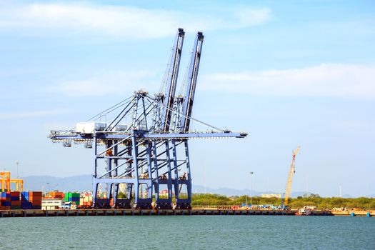 Big Industrial Port using as freight transport and global business