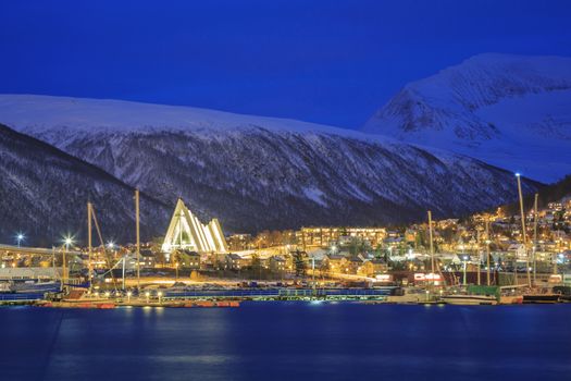 Landscape of Tromso Cityscape at dusk Troms, Norway