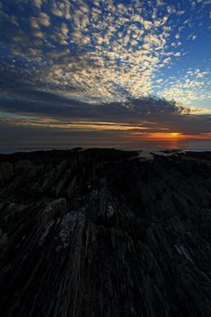 Sunset Woolacombe Beach in North Devon South West England United kingdom