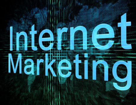 Internet Marketing concept on digital screen