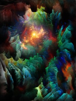 Never Worlds series. Background design of colorful dimensional fractal worlds on the subject of fantasy, dreams, creativity,  imagination and art