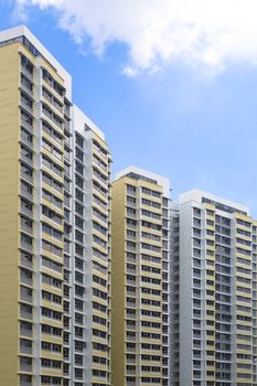 A new apartment building block in residential settlement.