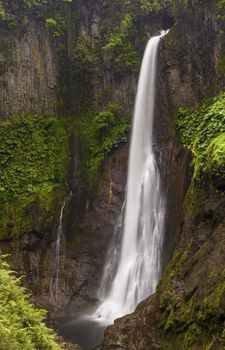 Catarata del Toro waterfall in Costa Rica drops 300 feet into the gorge below.