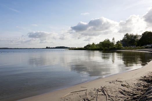 sand and lake nuldernauw in holland