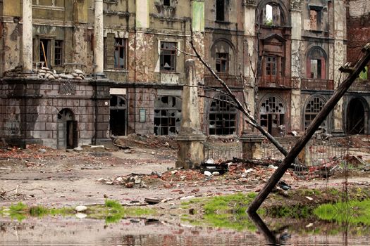 Destroyed building after War