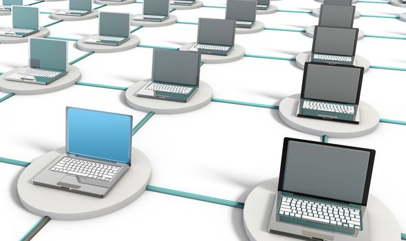 Computer Network on the Internet with PCs