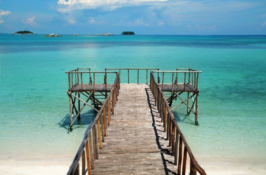 Pier on a tropical beach