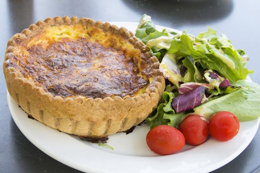 Quiche Lorraine Pasty with Mixed Green and Tomatoes Salad