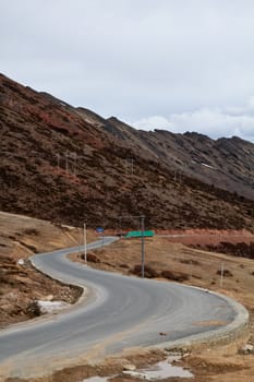 Curve road path in to the mountains