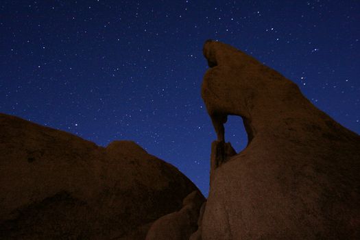 Points of Light Star Long Exposure of Wizards Eye in Joshua Tree