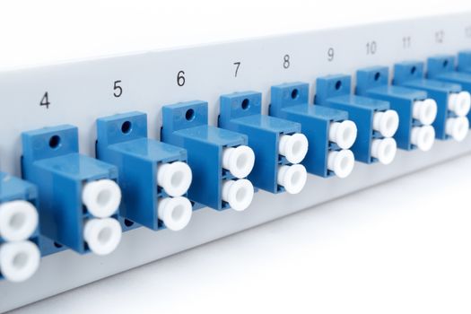 Fiber optic distribution frame with covered SC adapters
