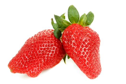 fresh red strawberry isolated on white background