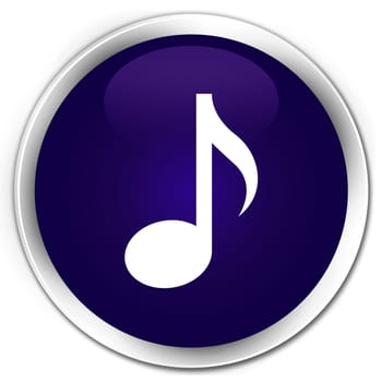 Music icon glossy purple round button