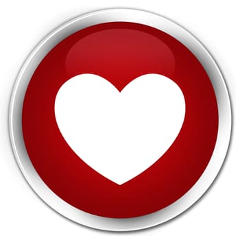 Love icon glossy red round button