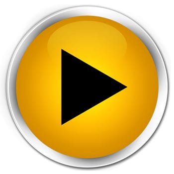 Play icon glossy yellow round button