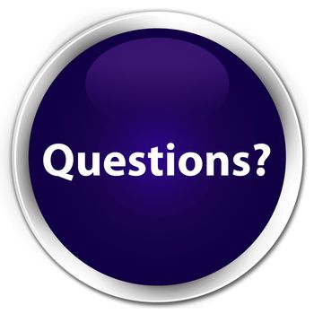 Questions? glossy purple round button