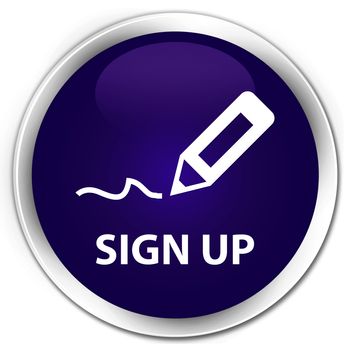 Sign up glossy purple round button