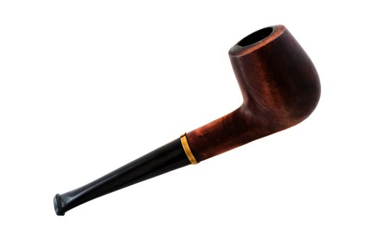 Retro tobacco pipe on a white background in high resolution