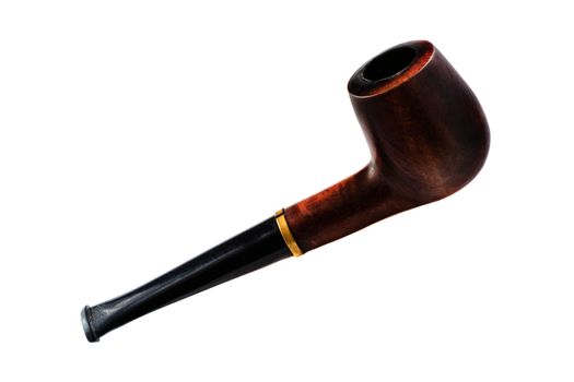 Retro tobacco pipe on a white background in high resolution