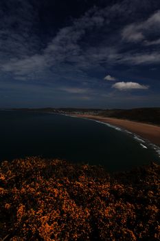 Sunset Woolacombe Beach in North Devon South West England United kingdom