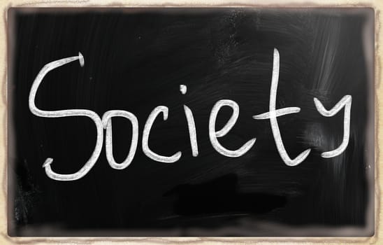 social media concept - text on a blackboard.