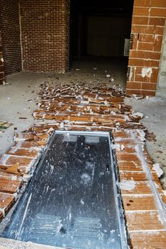 Construction interior, iron door demolished