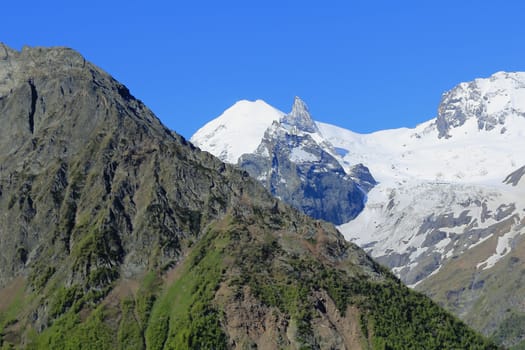 Scenery of rockies in Caucasus region in Russia