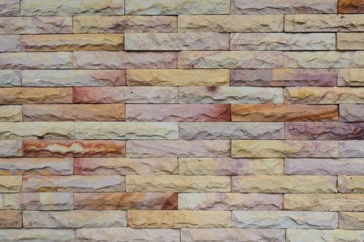 Sandstone Bricks Wall showing Natural Color and Texture, Horizontal Pattern