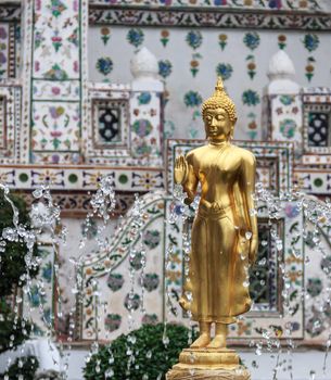 Golden Buddha Image in Fountain, Thailand