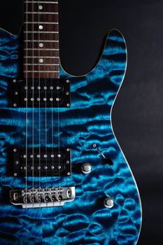 Gorgeous Blue Guitar with black background