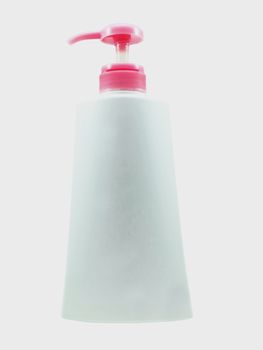 Plastic Clean White Bottle With pink Dispenser Pump