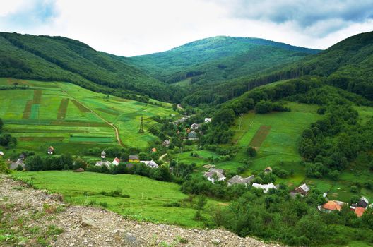 The village in the mountains of the European