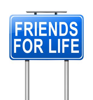 Illustration depicting a sign with a friends concept.
