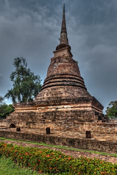 Old chedi (Buddhist stupa) in Sukhothai, Thailand